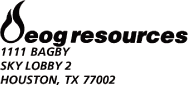 (EOG RESOURCES LOGO AND ADDRESS)